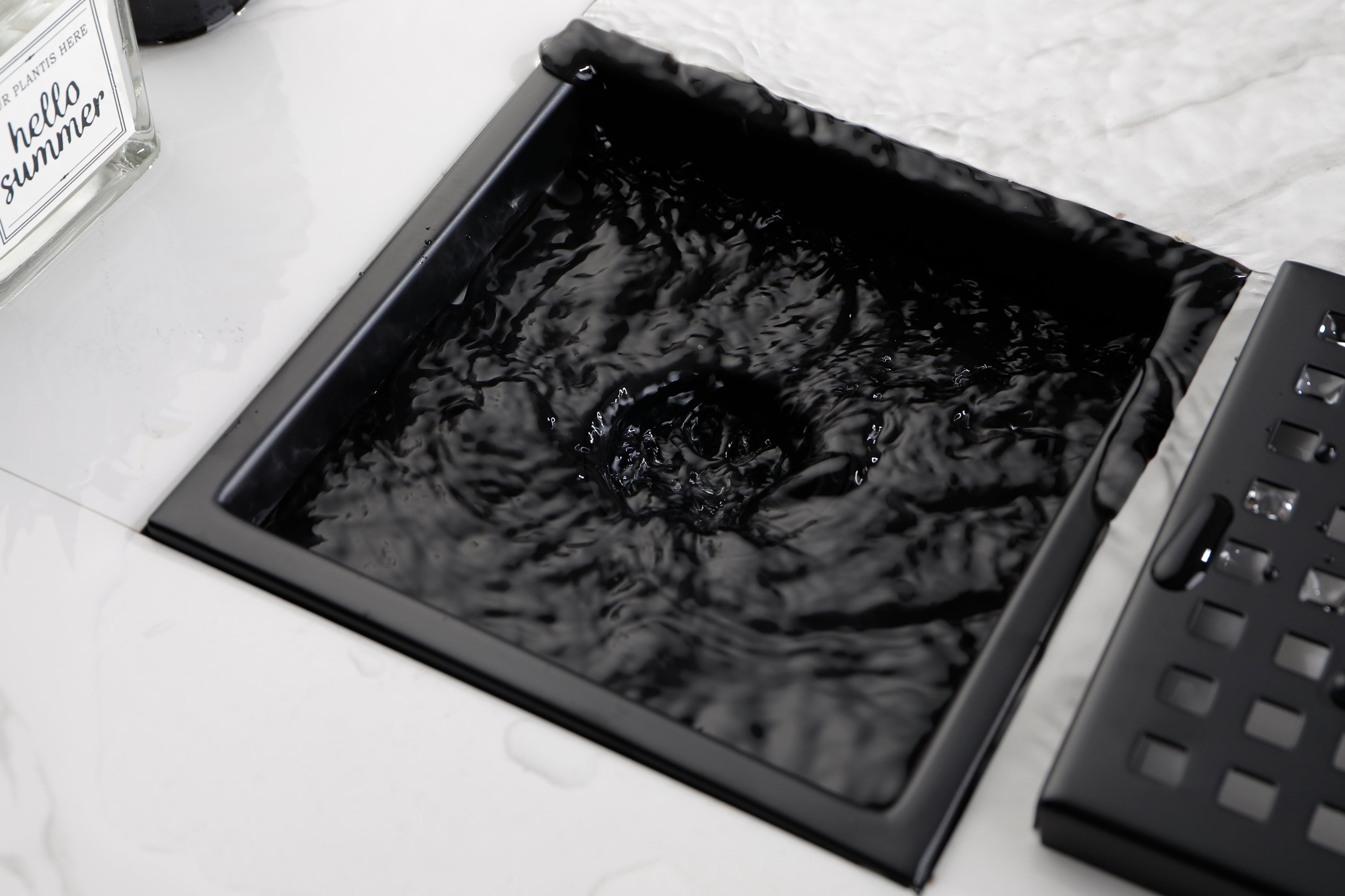 6 Inch Square Shower Floor Drain  Square Shower Floor Drain with Flange,Pattern Grate Removable,Food-Grade SUS 304 Stainless Steel