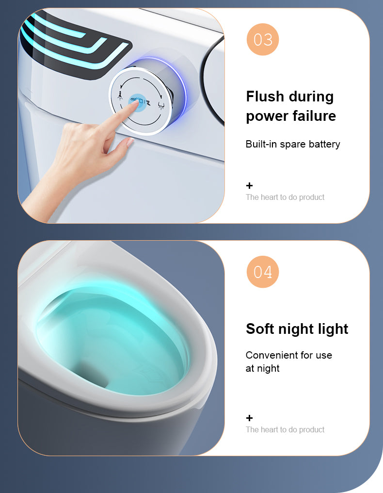 Smart Toilet with Bidet Built-in, Auto Dual Flush, Auto Open & Close Bidet Toilet with Heated Seat, Instant Warm Water, Remote Control, ADA Height Tankless Toilet, Digital Display, Elongated