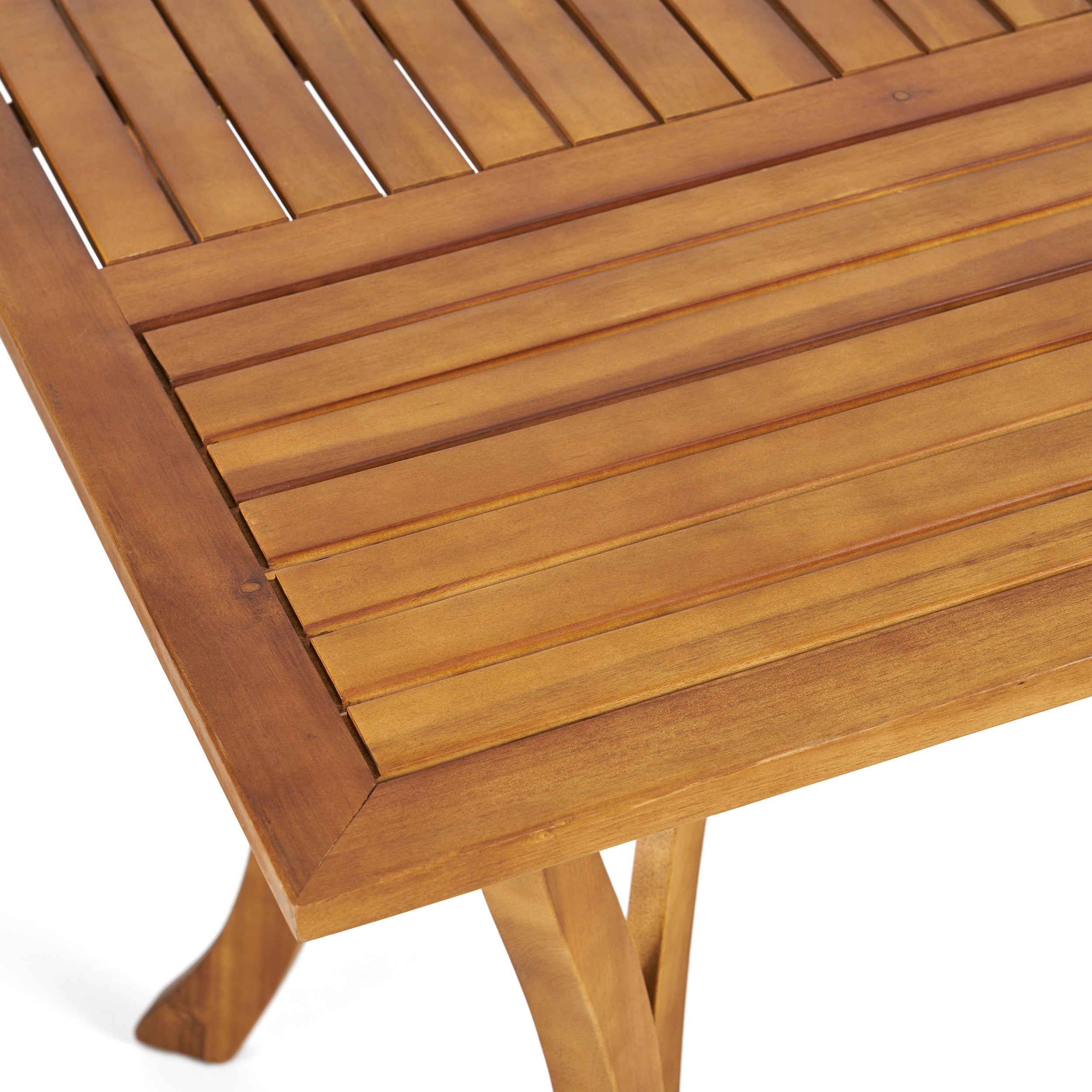 Outdoor 59 Inch Rectangular Solid Wood Table Dining Table,Teak Finish