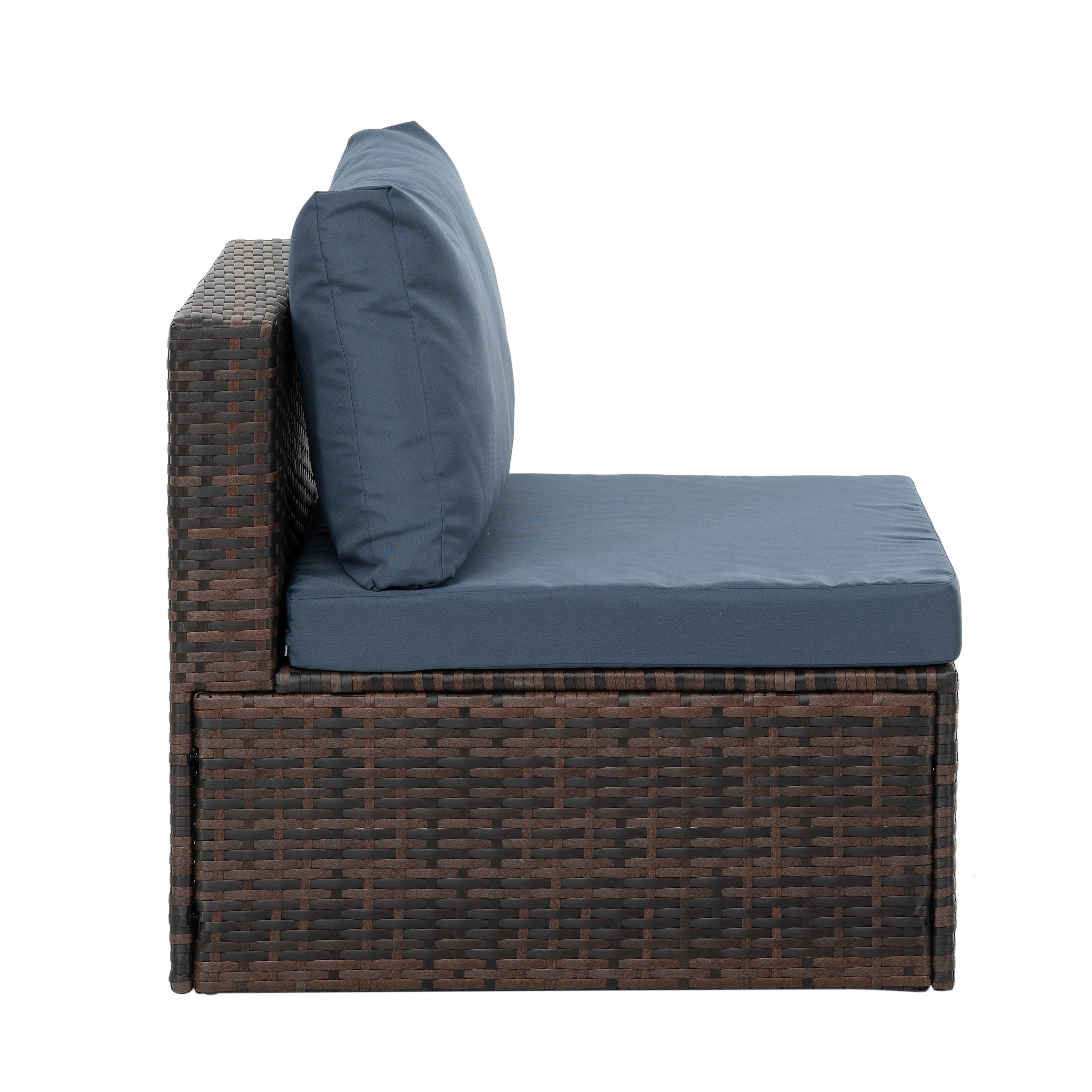 Patio Furniture, Outdoor Furniture, Seasonal PE Wicker Furniture, 5 Set Wicker Furniture With Tempered Glass Coffee Table,