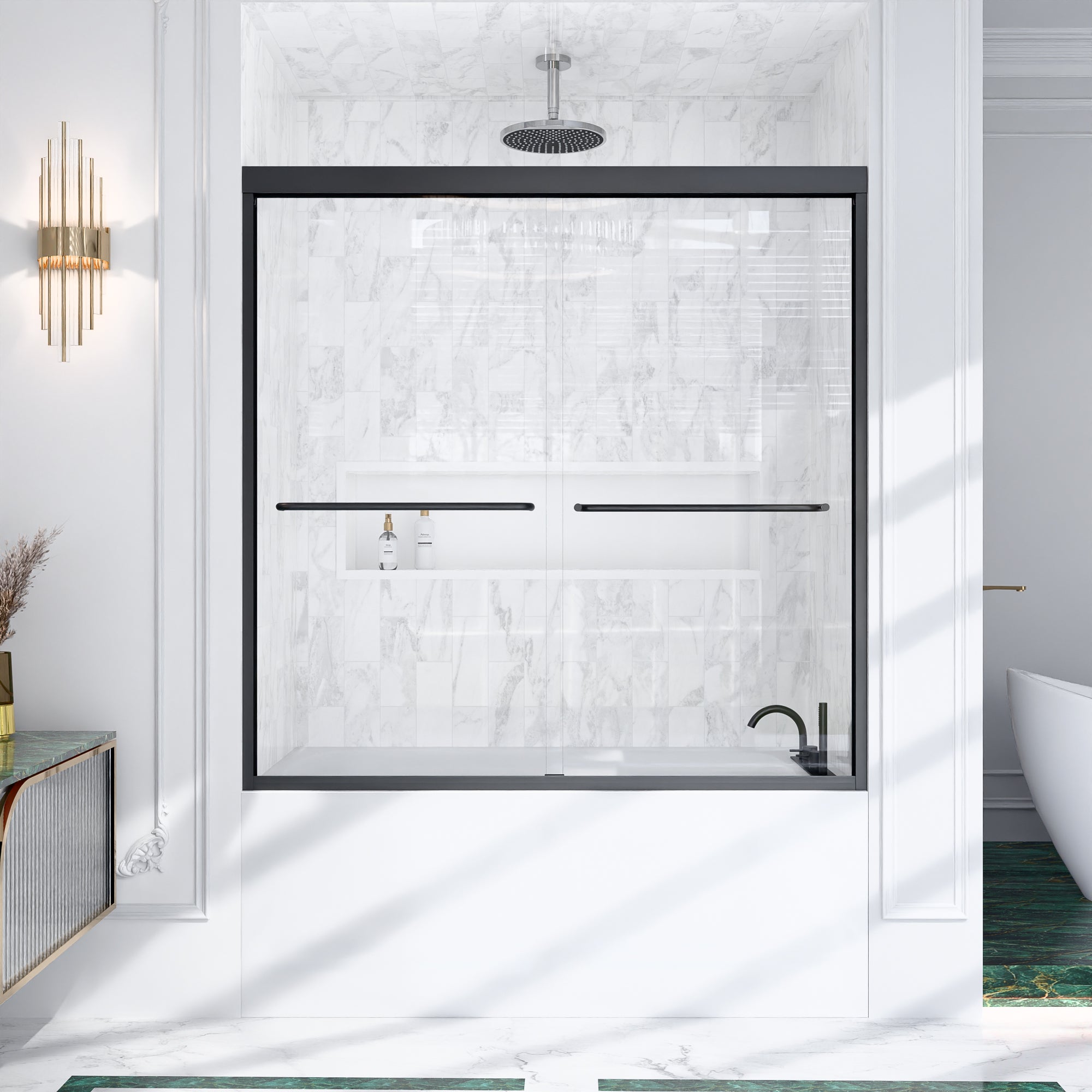 56-60 x 60 in Semi-Frameless Sliding Tub Door view 3