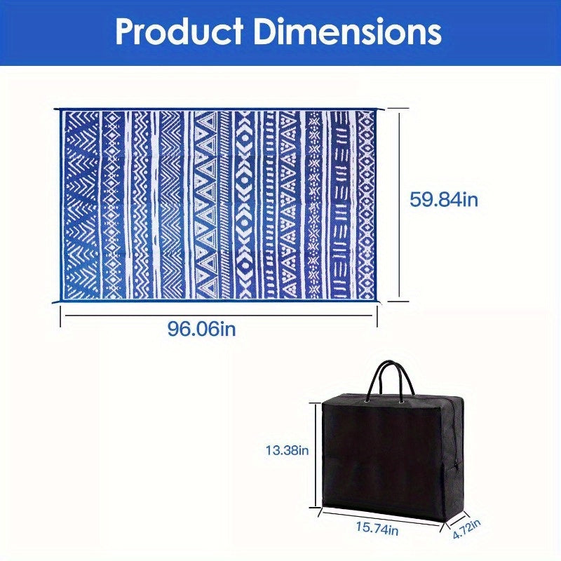 5x8ft Portable Outdoor Carpet Waterproof Mat Indoor Outdoor Plastic Carpet with Bag