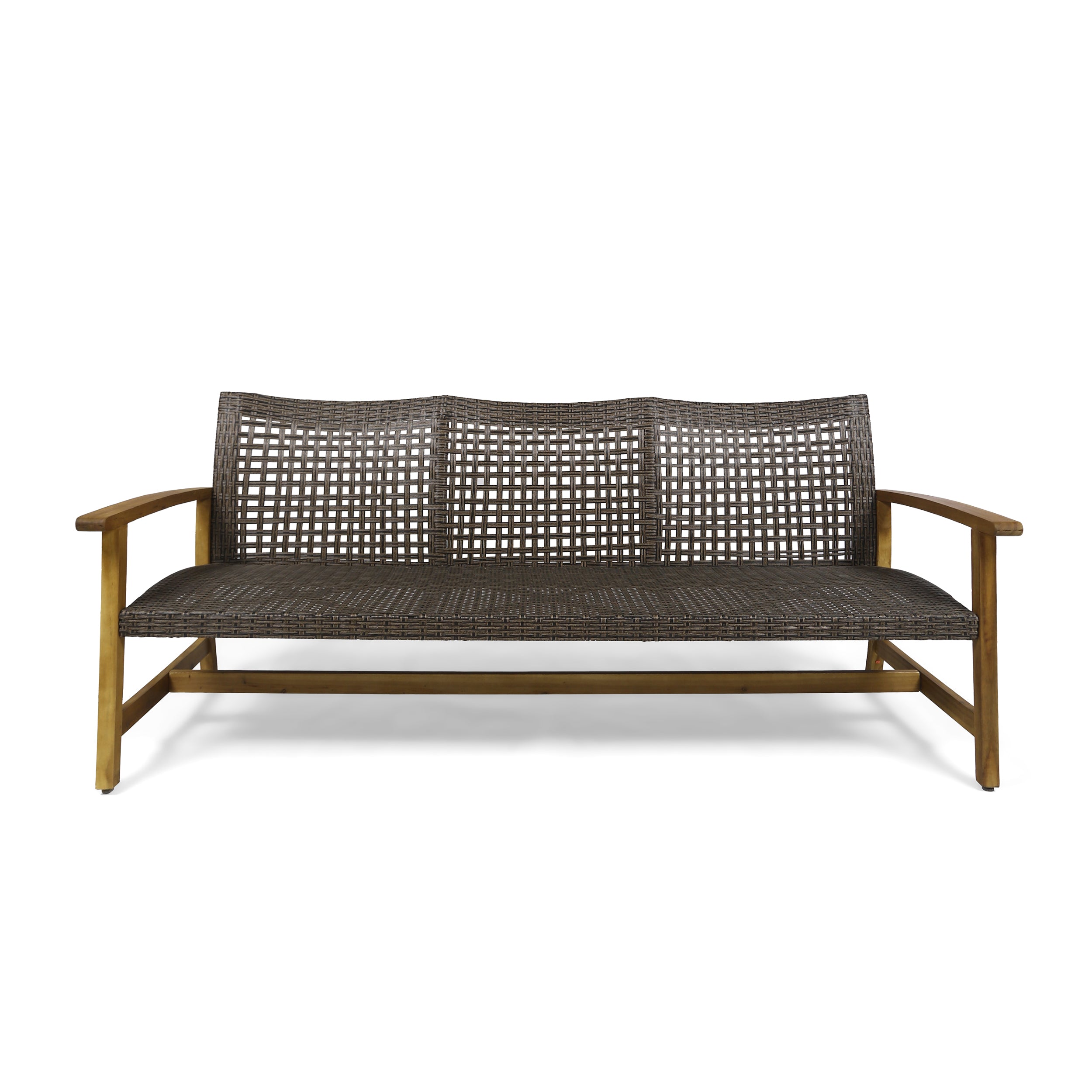 HAMPTON WOOD + WICKER 3 SEATER