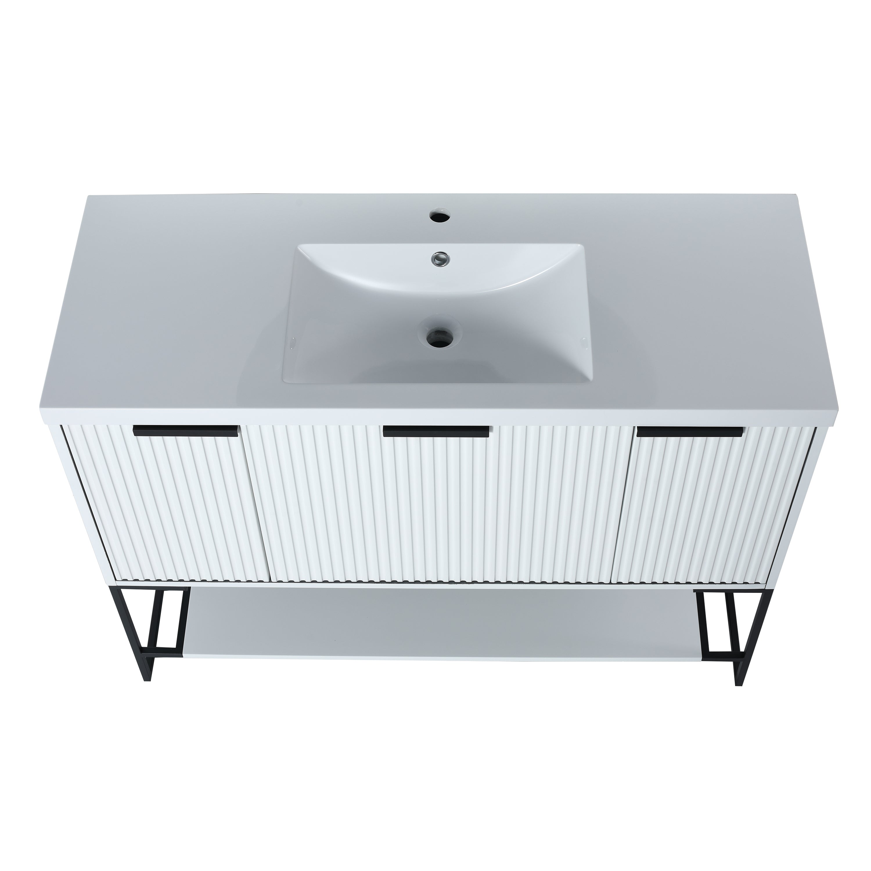 48 Inch Freestanding Bathroom Vanity With Resin Basin,48x18