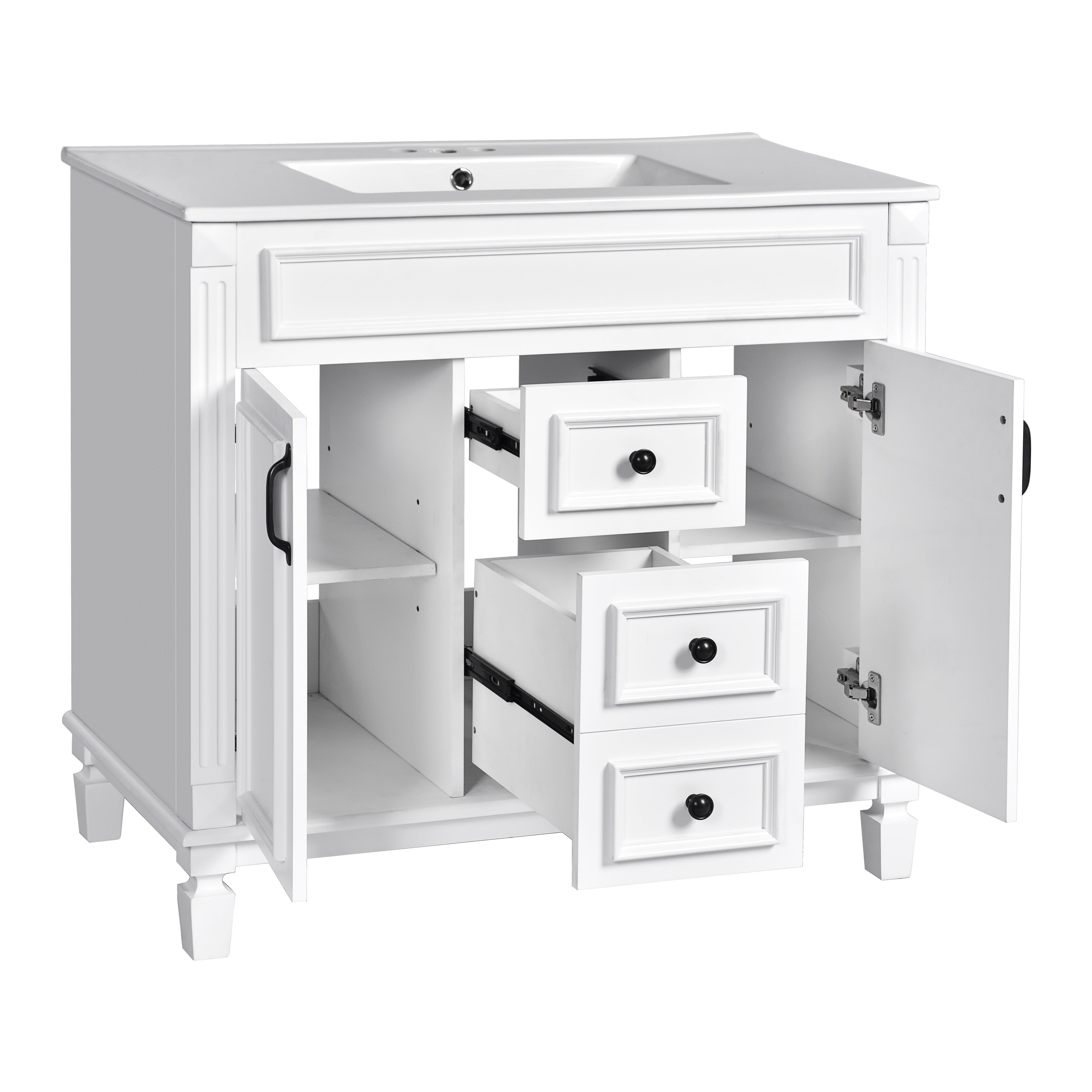 36 in. Modern Single-Sink Bathroom Vanity with Top Sink — supplier product image 2