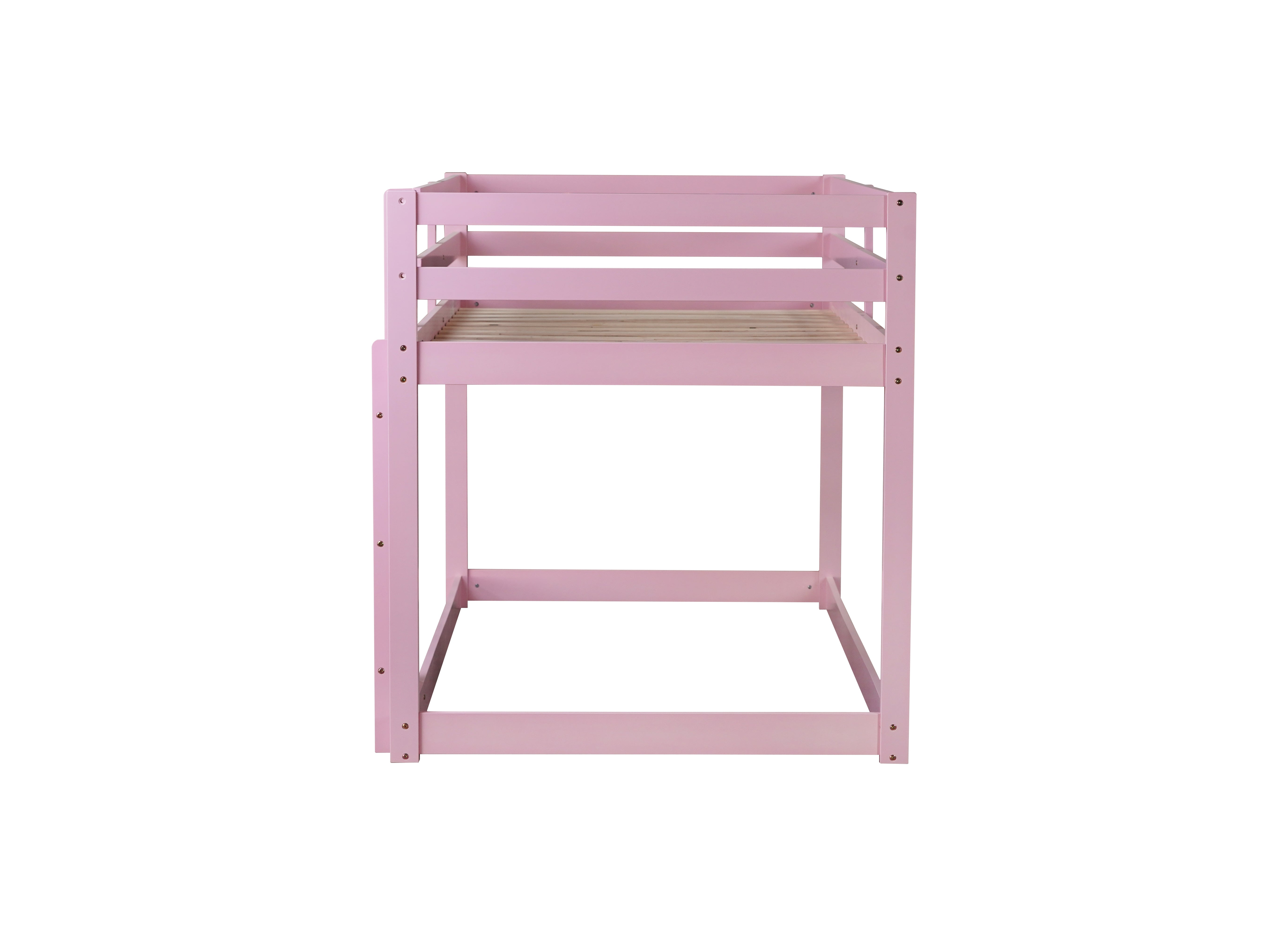 Pink floor bunk bed strengthened slat platform detail
