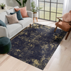 5x8 Area Rug for Bedroom, Washable Rug, Low-Pile, Non-Slip, Non-Shedding, Foldable, Kid&Pet Friendly  - Area Rugs for living room, bedroom, kitchen, dining room, Wedding Gift, (Black+Gold, 5'x8')