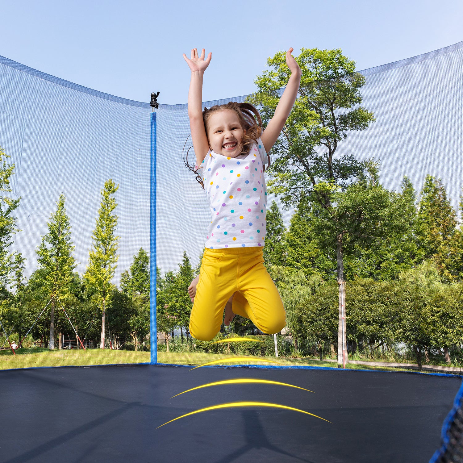 14FT  Trampoline with Safety Enclosure Net,Heavy Duty Jumping Mat and Spring Cover Padding for Kids and Adults,  Ladder