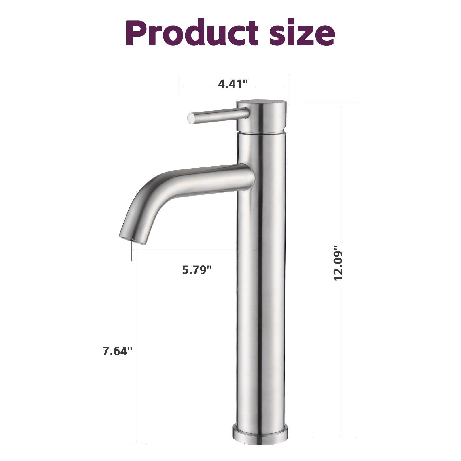 Bathroom Modern Tall Faucets Single Handle One Hole Lavatory Bathroom Sink Faucet