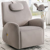 Grey Swivel and Rocker Power Recliner Chair with Lumbar and Neck Support Pillow, Max Swivel Degree 270°, Heavy Duty Motion Mechanism with USB and Type-C Ports