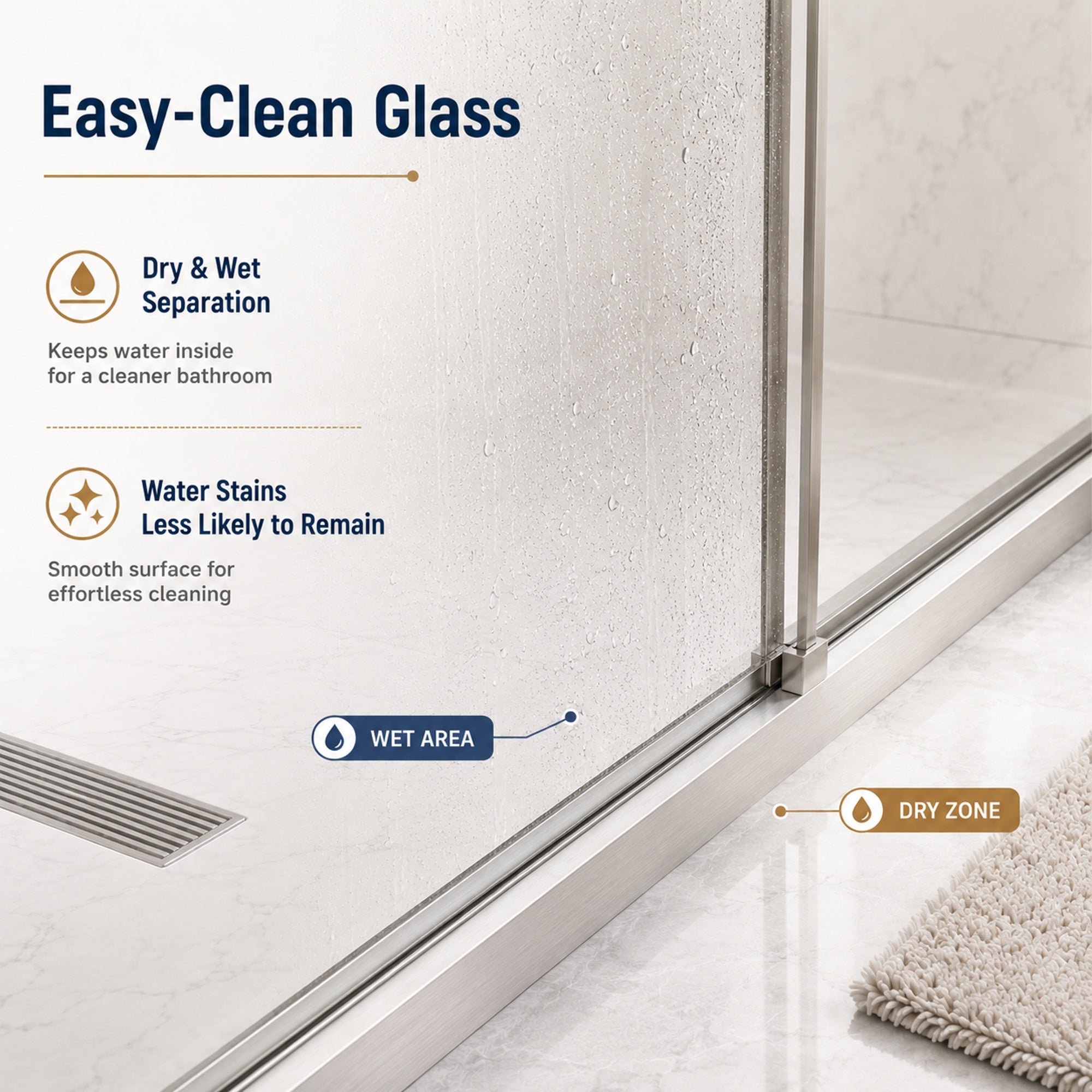 60 x 73 in Soft-Closing Sliding Shower Door - 60 x 73 in / Brushed Chrome view 4