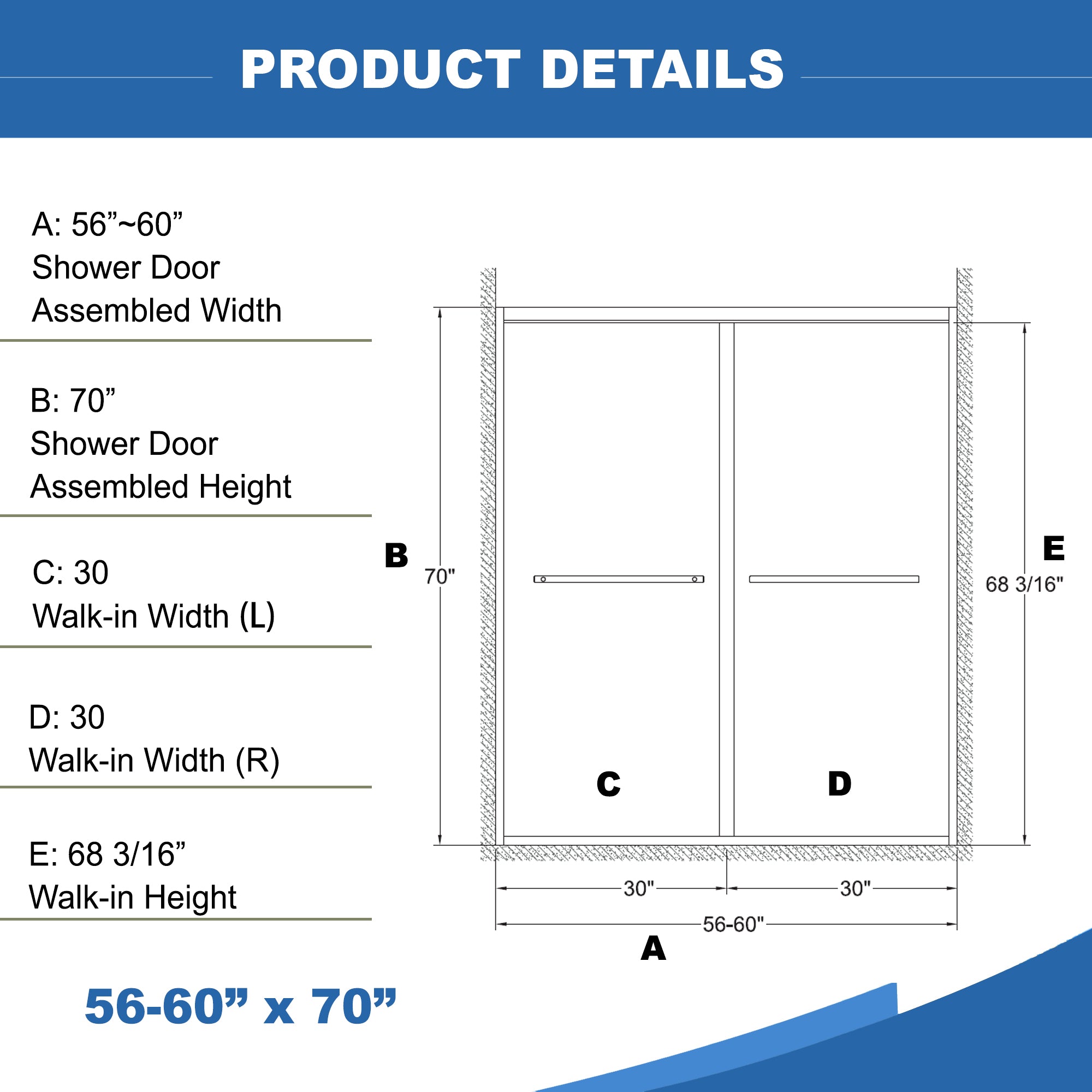 Matte black shower door installation detail