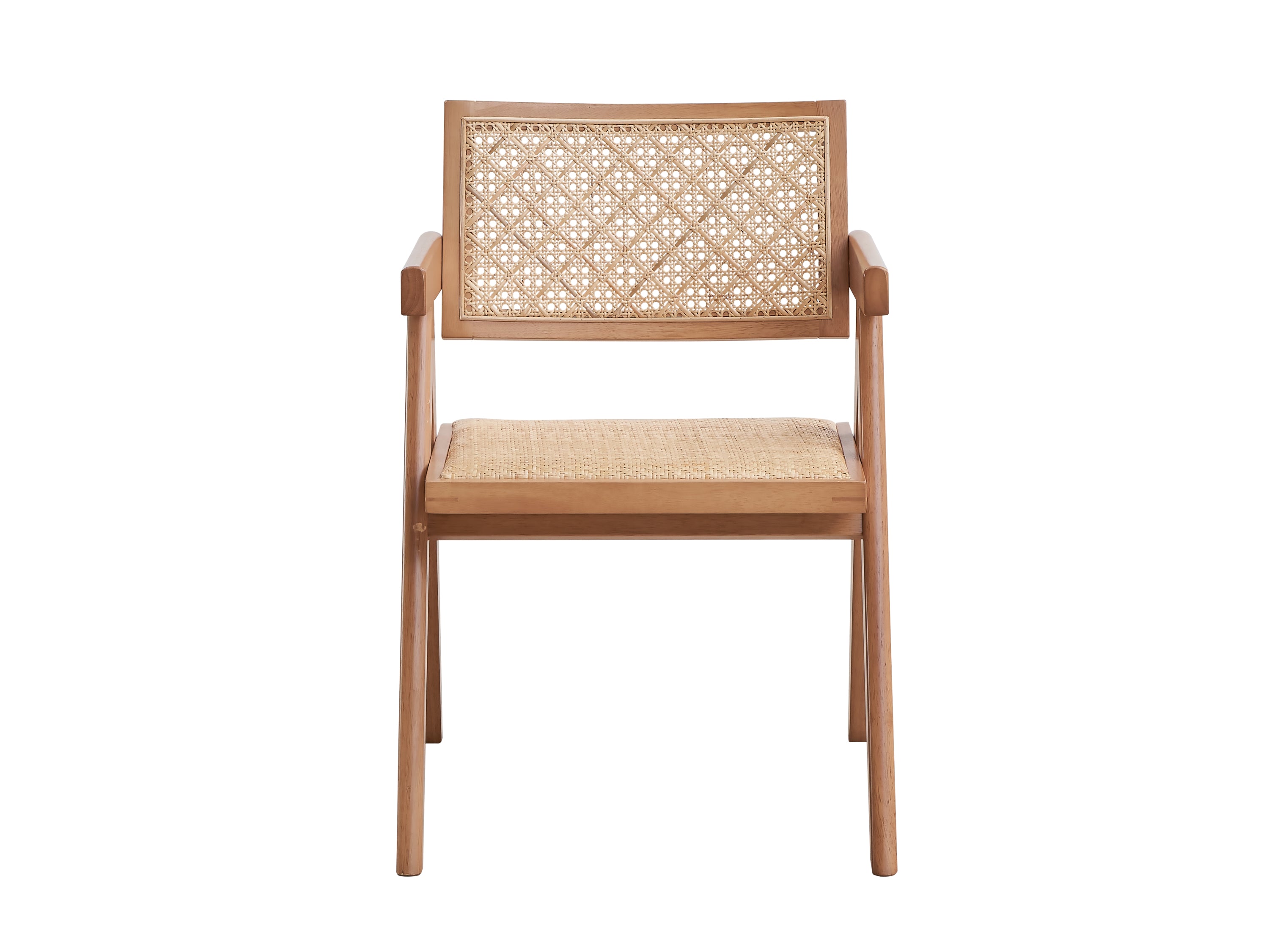 Velentina Rattan & Natural Finish Arm Chair (Set of 2)