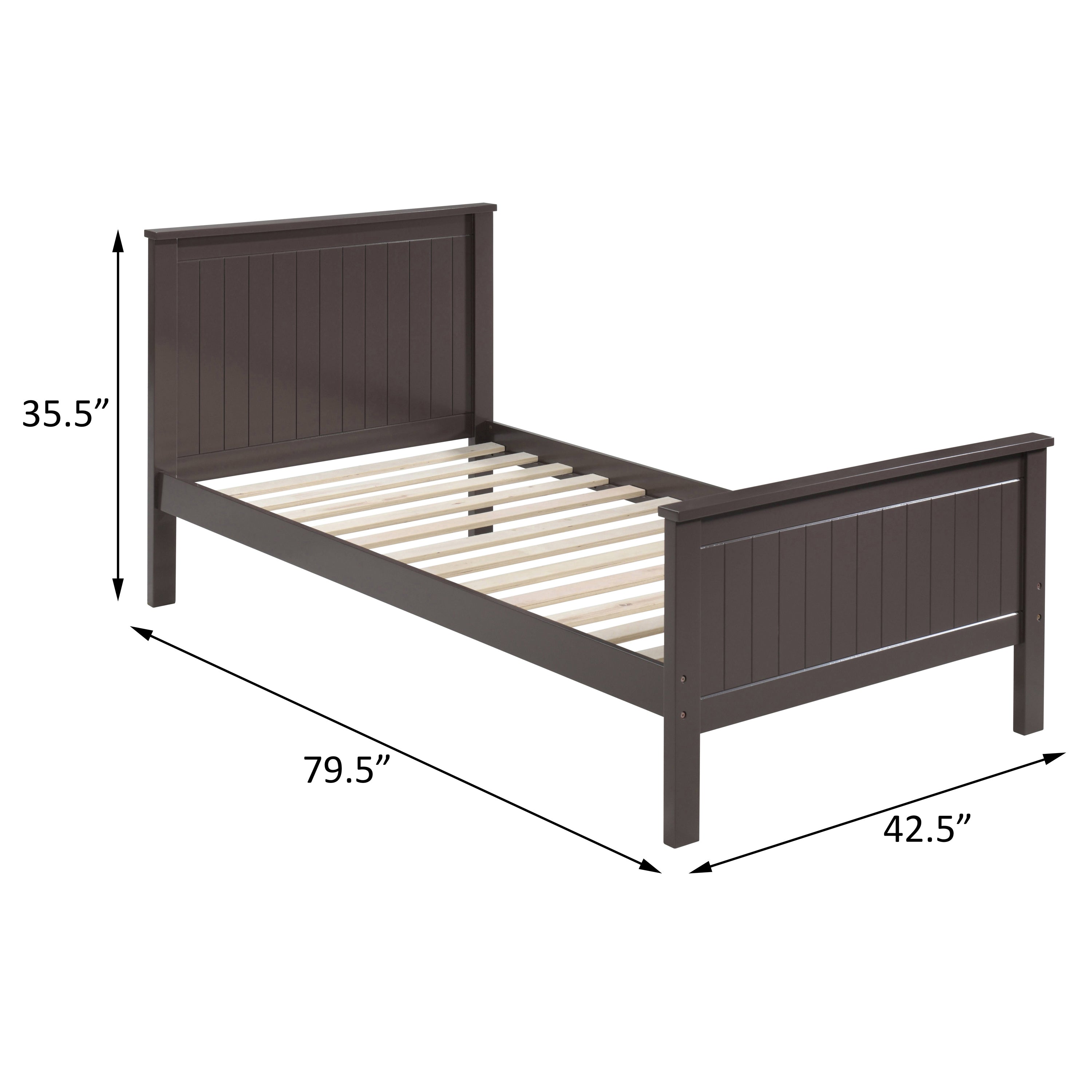 Chocolate Twin Platform Bed