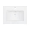 24"x18" White Rectangular Single Vanity Top with 1 Faucet Hole and Overflow(Sink Only)