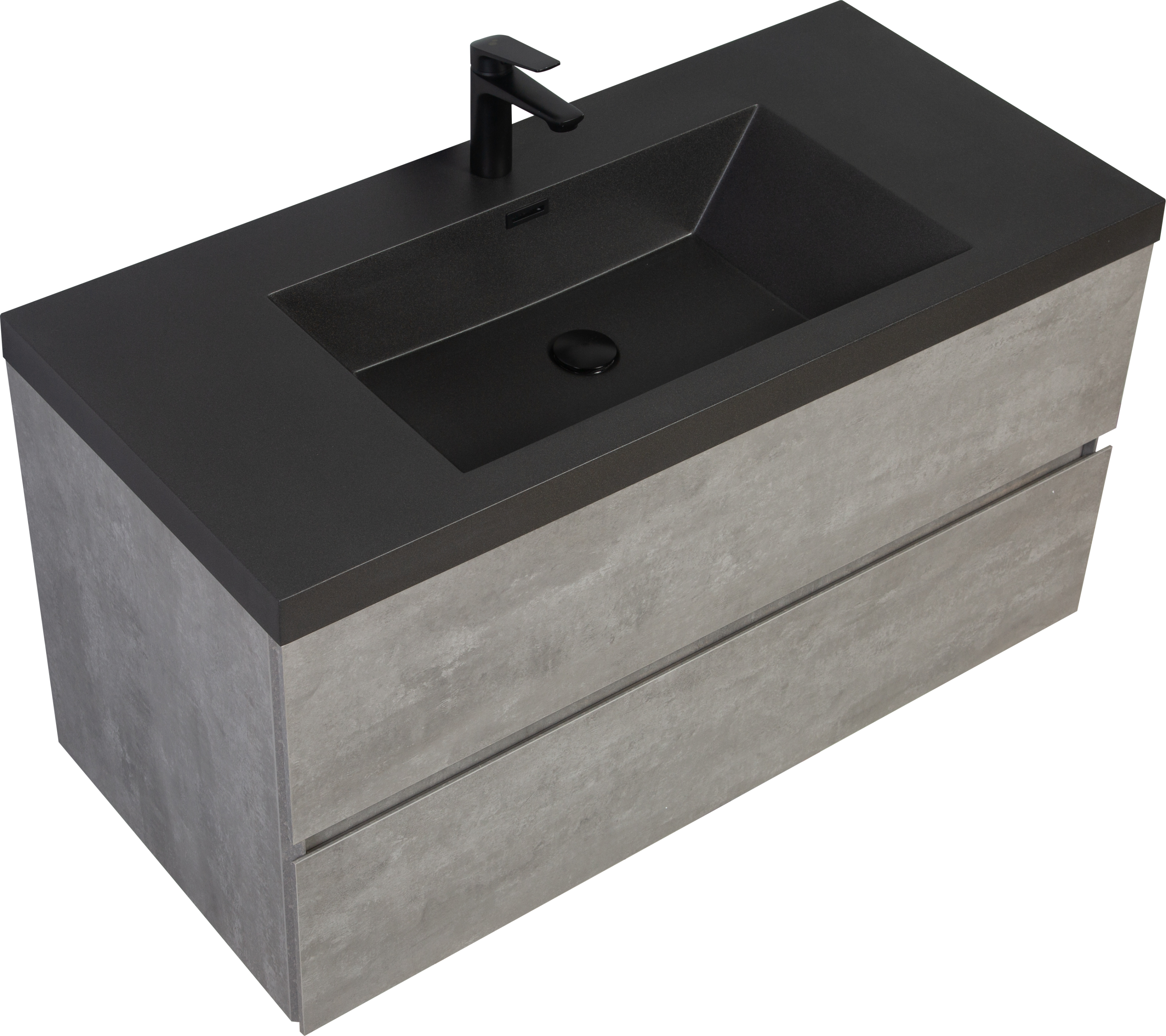 42" Bathroom Vanity Countertop Only, Single-hole Cabinet Top Matte Black, 24V12PB42