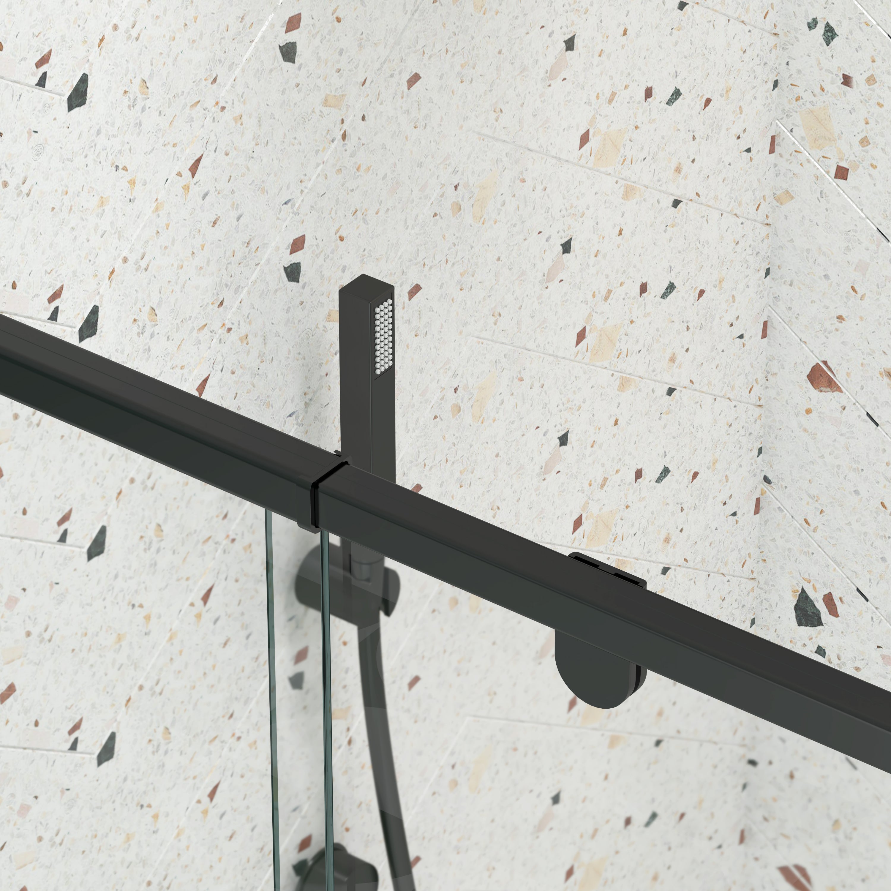 Pivot shower door installation detail