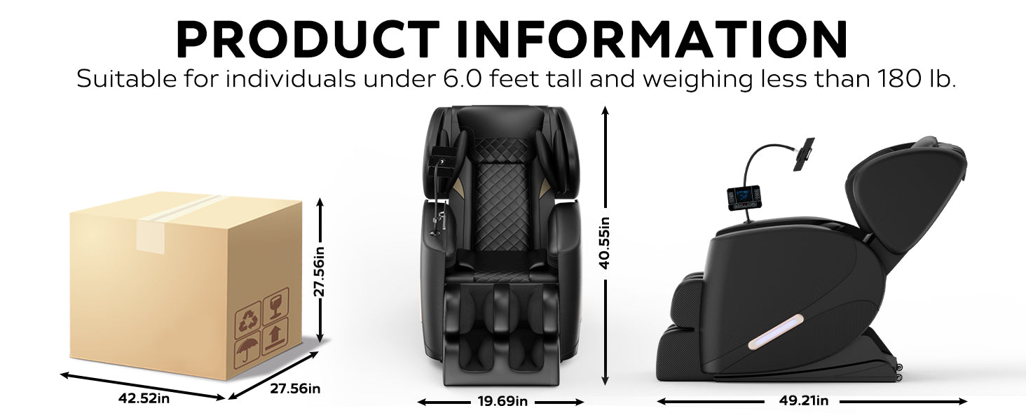 2024 Massage Chair Recliner with Zero Gravity with Full Body Air Pressure