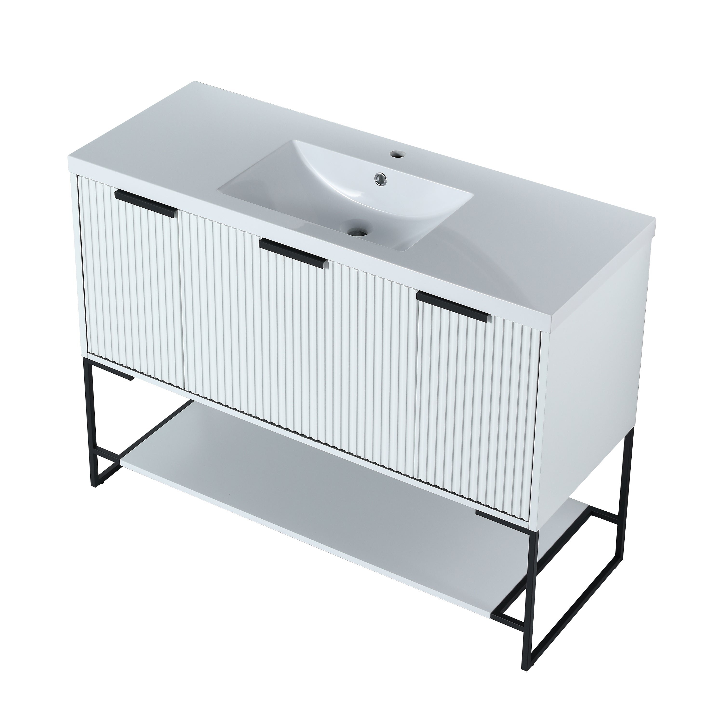 48 Inch Freestanding Bathroom Vanity With Resin Basin,48x18