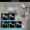 5" Multi Function Dual Shower Head, with Adjustable Slide Bar,Chrome