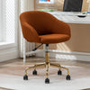 047-Mesh Fabric Home Office 360°Swivel Chair Adjustable Height With Gold Metal Base,Caramel