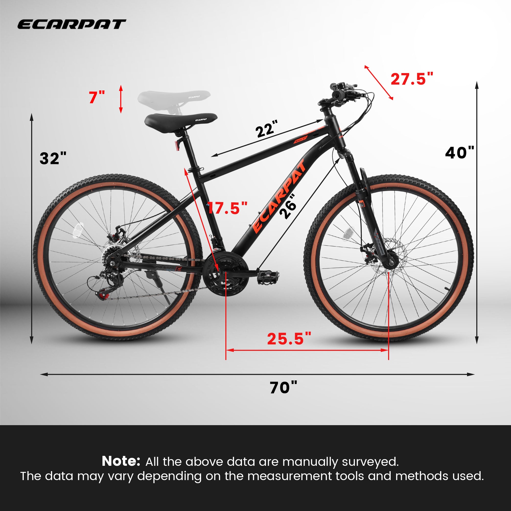 A27301 Mountain Bike 27.5 Inch Wheels, 21-Speed Mens Womens Trail Commuter City Mountain Bike,High Carbon steel Frame Disc Brakes Thumb Shifter Front Fork Bicycles