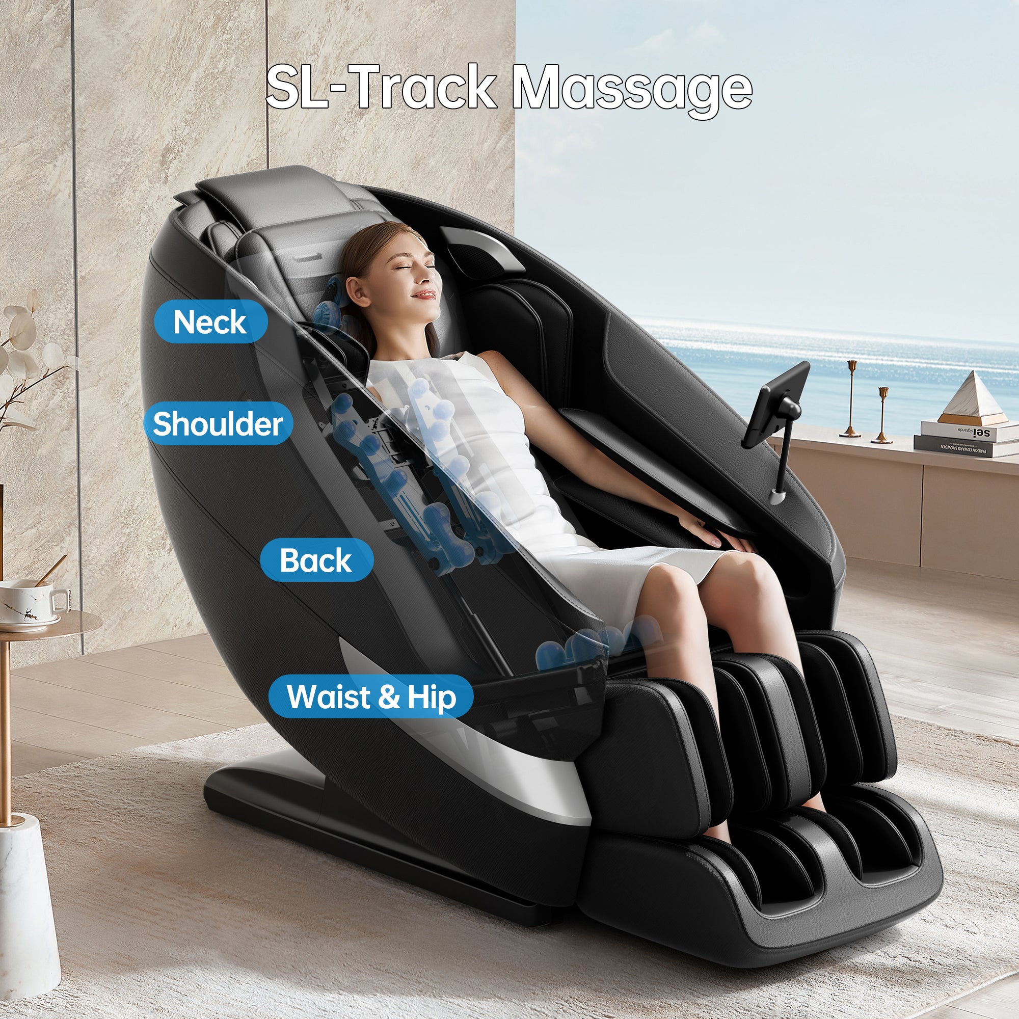 2024 Massage Chair Full Body, Shiatsu Massage Chair Recliner with Airbag Massage, LCD Touch Screen, Lower Back and Calf Heating, Customizable Features and Zero Gravity Modes (Black)