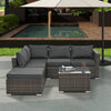 Patio Furniture, Outdoor Furniture, Seasonal PE Wicker Furniture, 4 Set Wicker Furniture With Tempered Glass Coffee Table