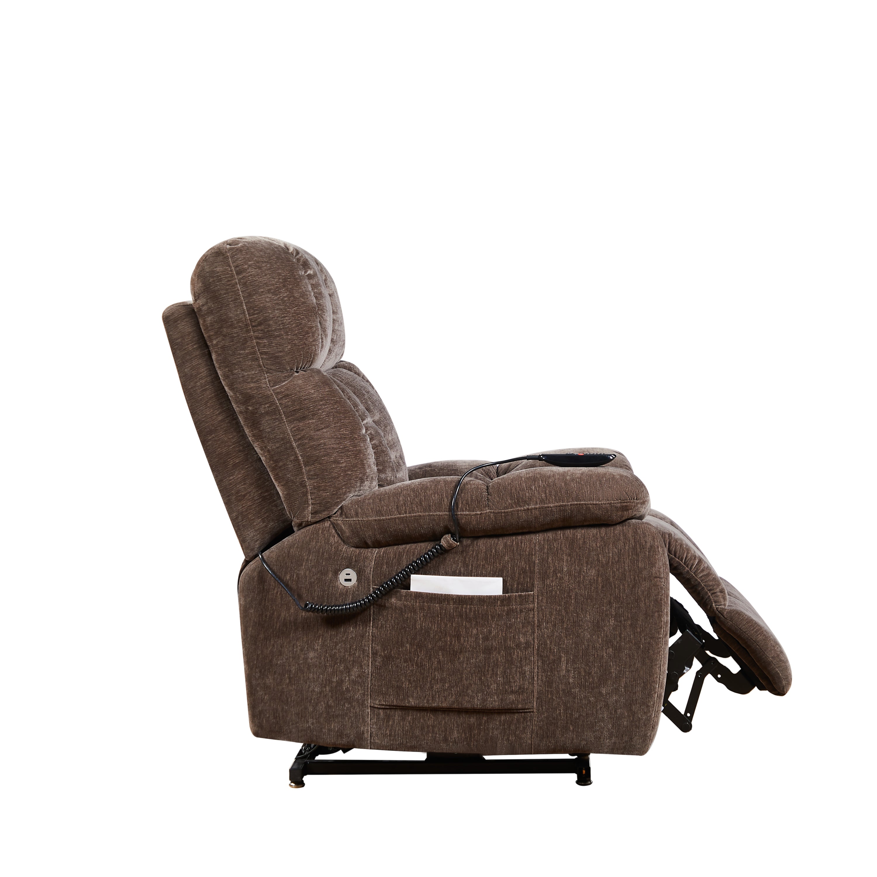 Liyasi Electric Power Lift Recliner Chair  with 2 Motors Massage and Heat for Elderly, 3 Positions, 2 Side Pockets, USB Charge Ports, High-end  Quality Cloth Power Reclining Chair