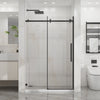 48 x 72 in Frameless Sliding Shower Door - 48 x 72 in / Matte Black view 1