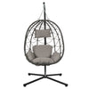 Egg Chair with Stand Indoor Outdoor Swing Chair Patio Wicker Hanging Egg Chair Hanging Basket Chair with Stand for Bedroom Living Room Balcony