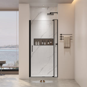 28-32 x 72 in Universal Pivot Shower Door - 28-32 x 72 in / Matte Black view 1
