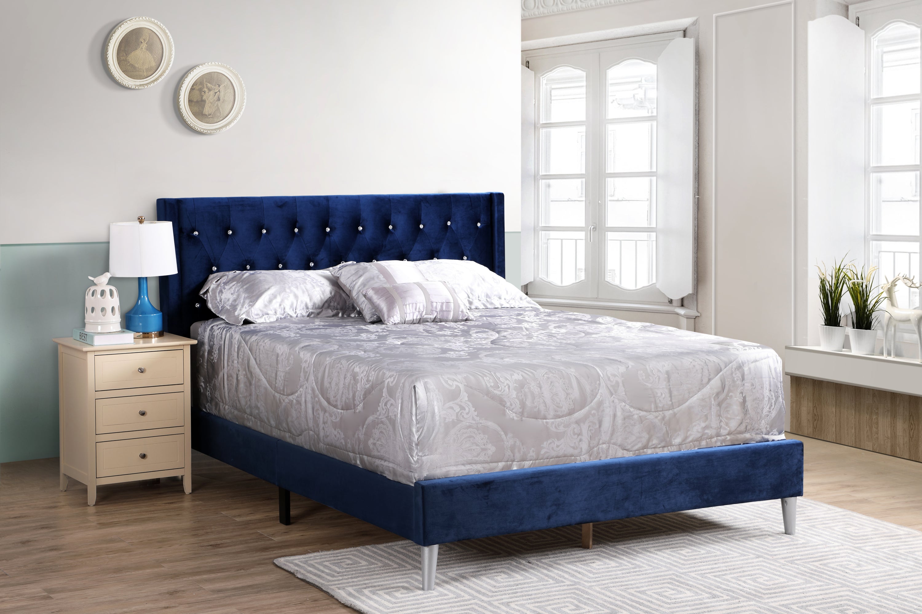 Modern Navy Blue Full Bed For Your Bedroom