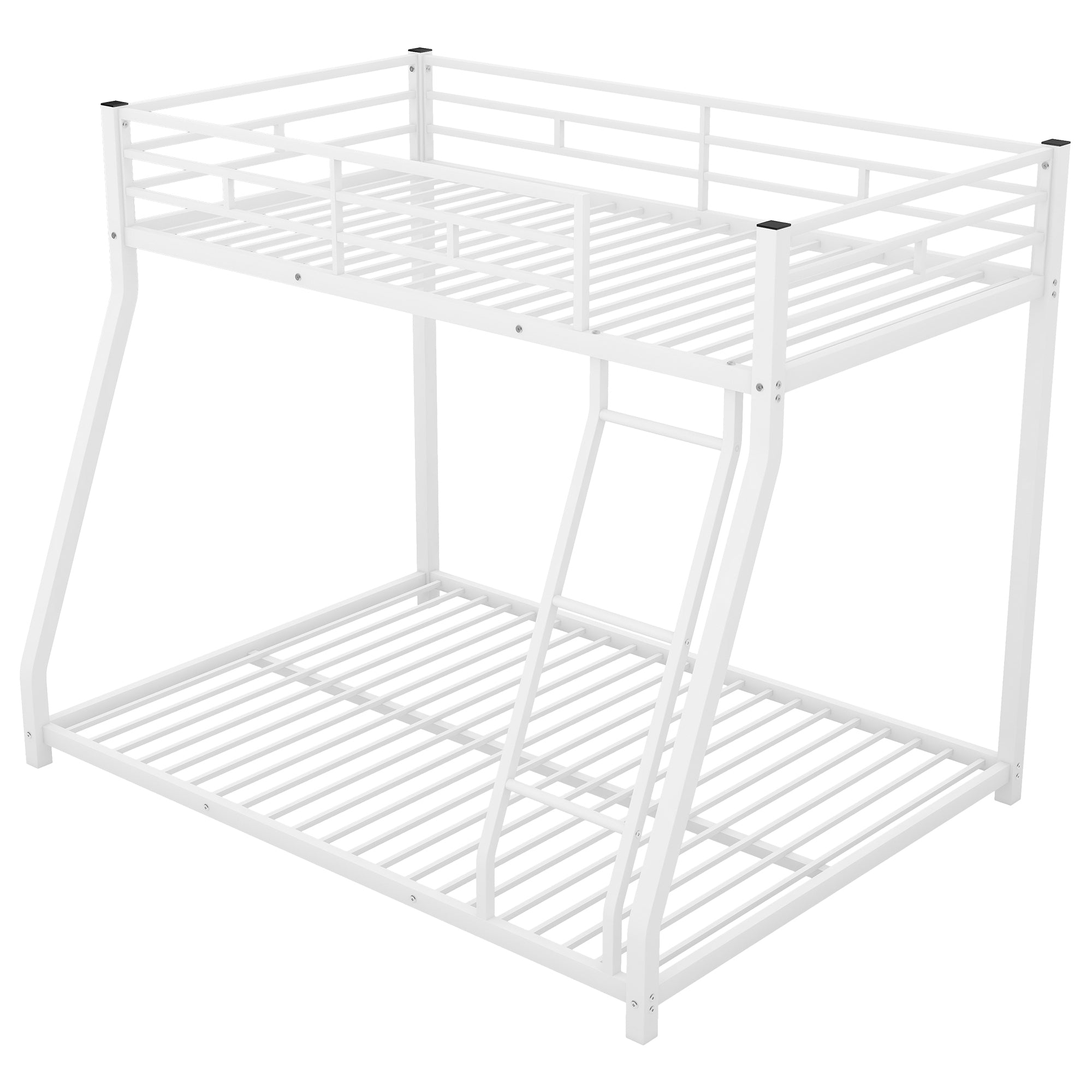 Metal Floor Bunk Bed, Twin over Full,White(OLD SKU:MF193244AAK)