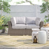 Fully Assembled 66" Outdoor Wicker Loveseat with Cushions