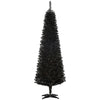 HOMCOM 6' Artificial Pencil Christmas Tree, Slim Xmas Tree with 390 Realistic Branch Tips and Plastic Stand, Black