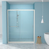 Sliding bypass shower door 48 in. x 72 in. Brushed Silver front view