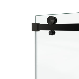 60 x 72 in Fixed and Sliding Square-Tube Shower Door - 60 x 72 in / Matte Black view 4