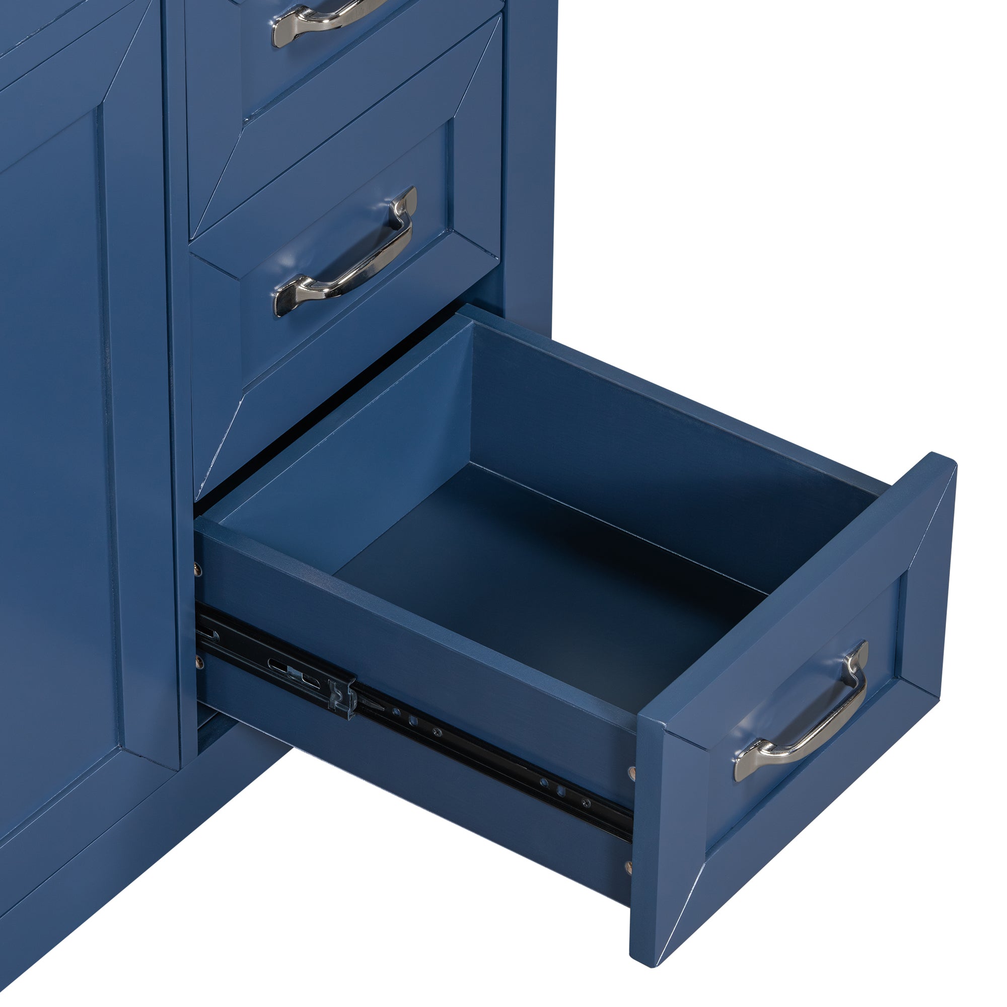 36" Bathroom Vanity without Sink, Cabinet Base Only, Bathroom Cabinet with Drawers, Solid Frame and MDF Board, Blue