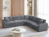 104-inch L-shaped corduroy sectional sofa, full front view