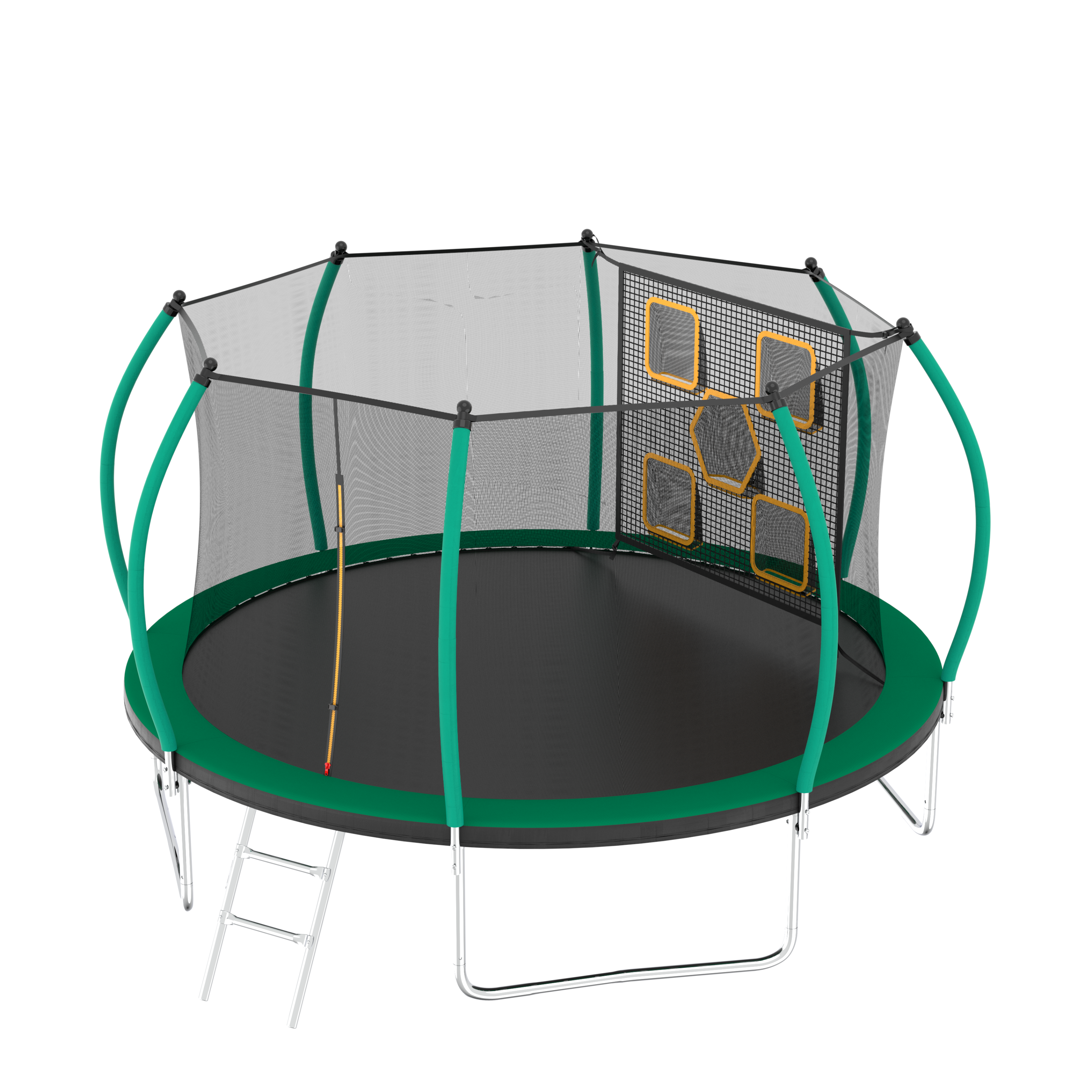 14FT Trampoline with Enclosure - Recreational Trampolines with Ladder, ASTM Approval Outdoor Trampoline for Kids