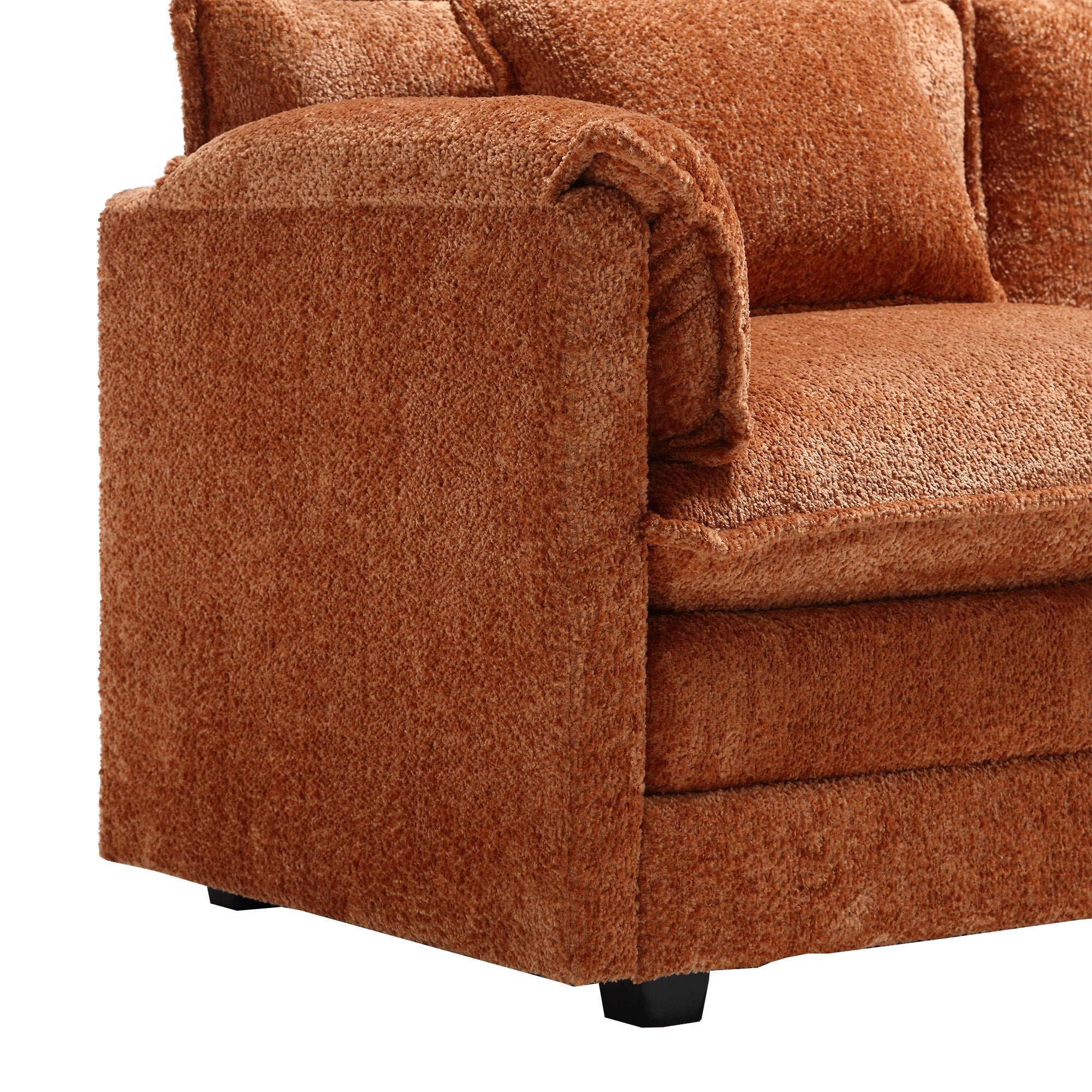 Modern Large boucle Fabric L-Shape Sectional Chenille fabric, movable pedals, detachable armrests, oversized three-seat Sofa