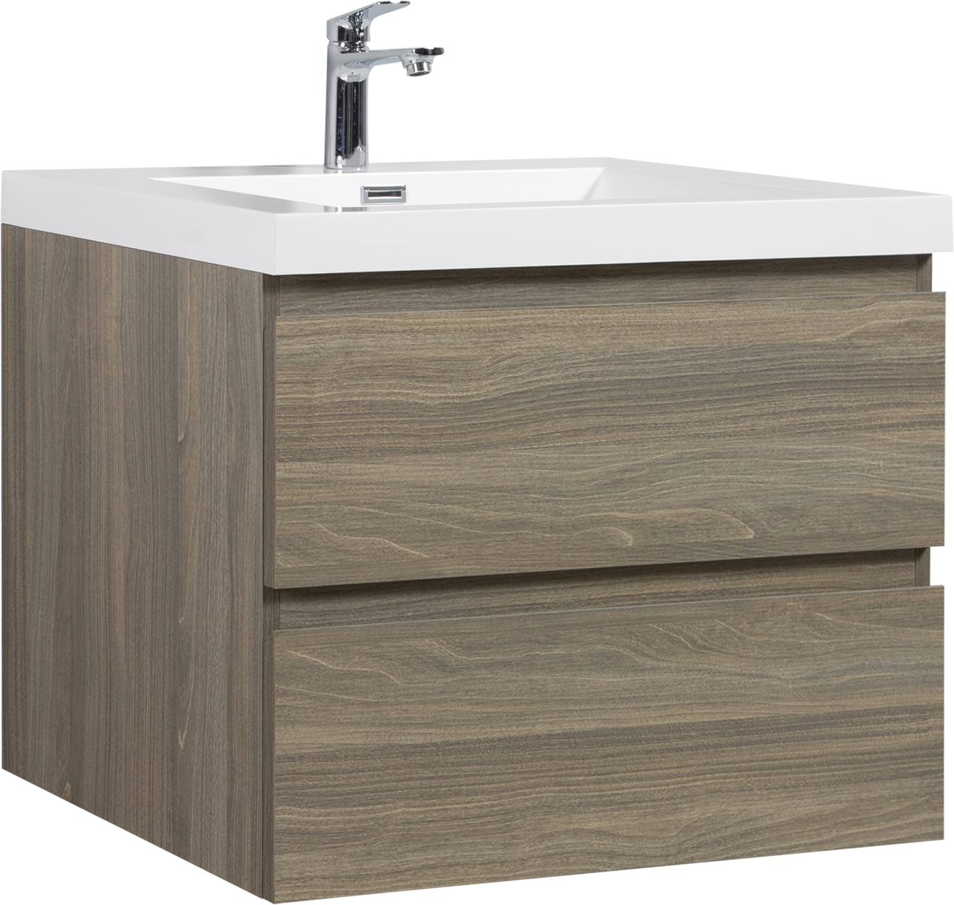 30" Floating Bathroom Vanity with Sink, Modern Wall-Mounted Bathroom Storage Vanity Cabinet with Resin Top Basin and Soft Close Drawers, Ash Grey 24V11-30AG