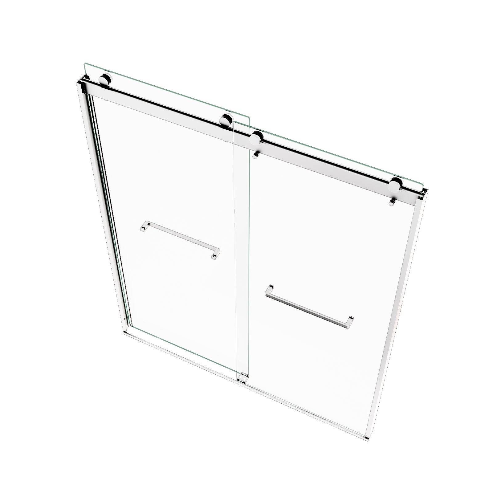 (56-60"W x 74"H) Bypass shower door, sliding door, with 5/16" tempered glass and Polished Chrome finish 6074