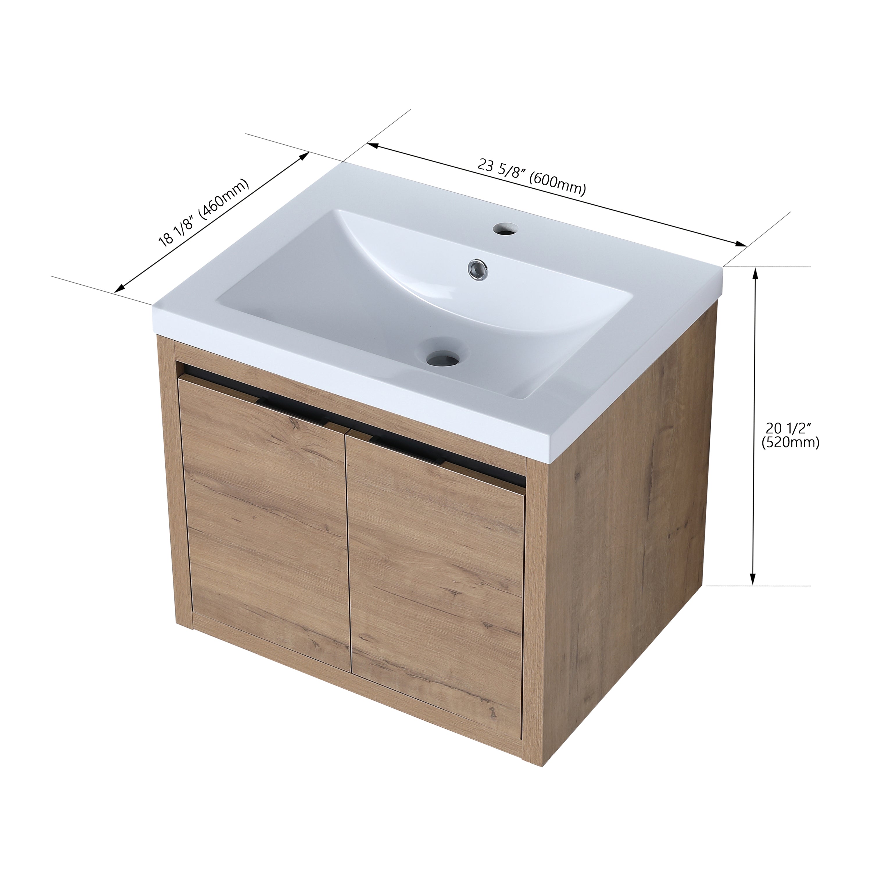 Bathroom Cabinet With Sink,Soft Close Doors,Float Mounting Design,24 Inch For Small Bathroom,24x18-00924 IMO-1(KD-Packing),W128650513