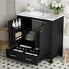 30" Black Bathroom Vanity with Single Sink, Combo Cabinet Undermount Sink, Bathroom Storage Cabinet with 2 Doors and a Drawer, Soft Closing, Multifunctional Storage, Solid Wood Frame