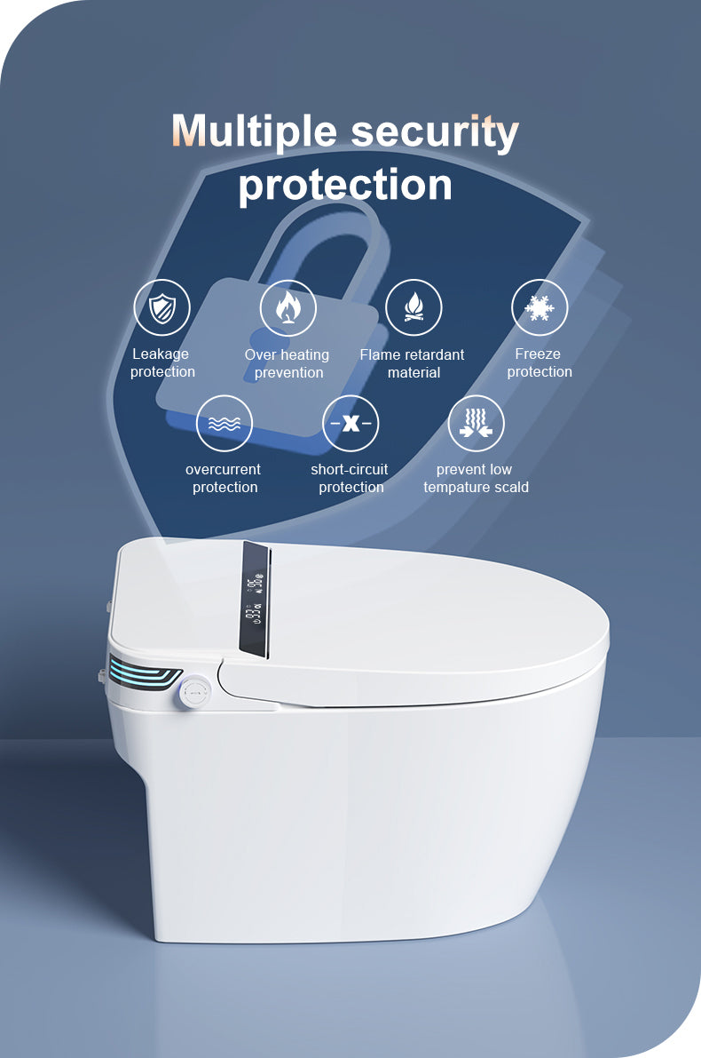 Smart Toilet with Bidet Built-in, Auto Dual Flush, Auto Open & Close Bidet Toilet with Heated Seat, Instant Warm Water, Remote Control, ADA Height Tankless Toilet, Digital Display, Elongated