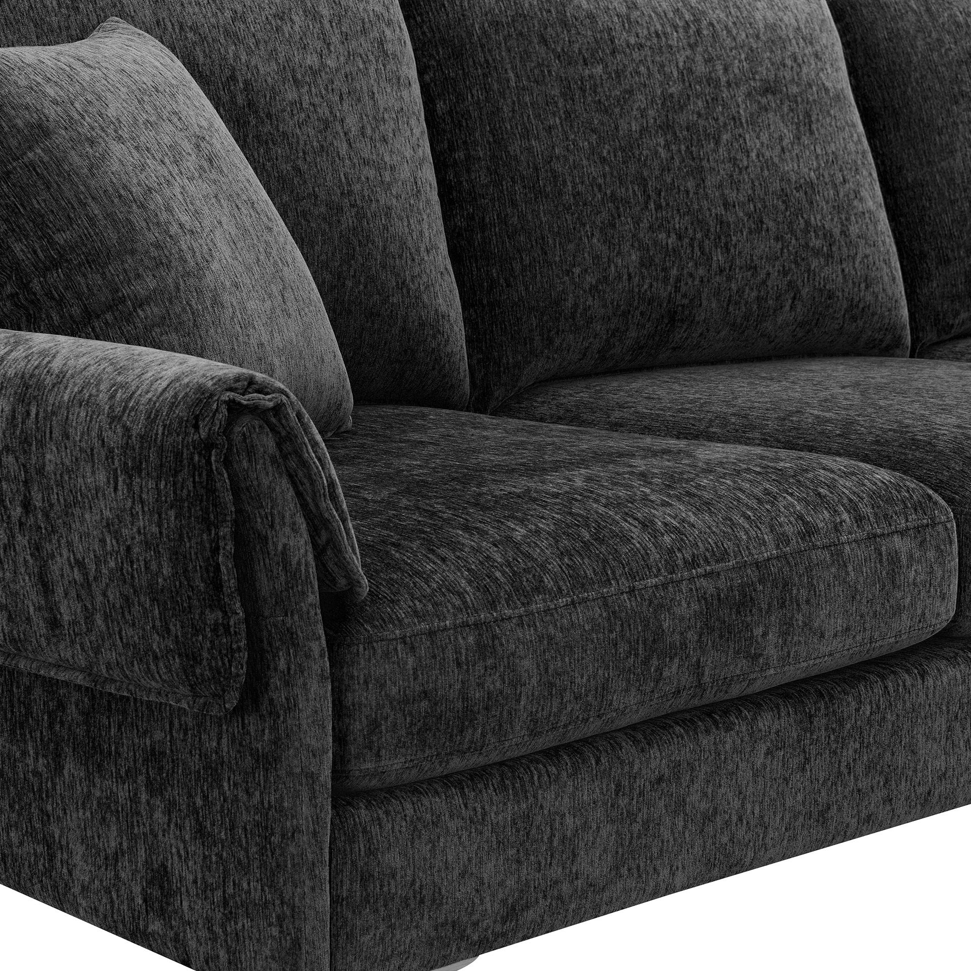 [VIDEO provided][New]84 "Modern Chenille L-Shaped Sofa with Reversible Lounge,Convertible Sectional Couch Set,4 Seat Indoor Furniture with Reversible Chaise,Fit for Living Room, Apartment(2 Pillows)