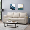 Contemporary Light Beige Fabric 3-Seater Sofa with Square Arms – Comfortable, Stylish, and Cozy, Perfect for Family Seating and Relaxing Evenings, Modern Design and High-Quality Upholstery