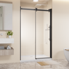 48 x 72 in Frameless Single Sliding Shower Door - 48 x 72 in / Matte Black / Zinc Roller view 1